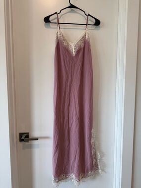 Gap Lace Trim Maxi Pink Slip Dress